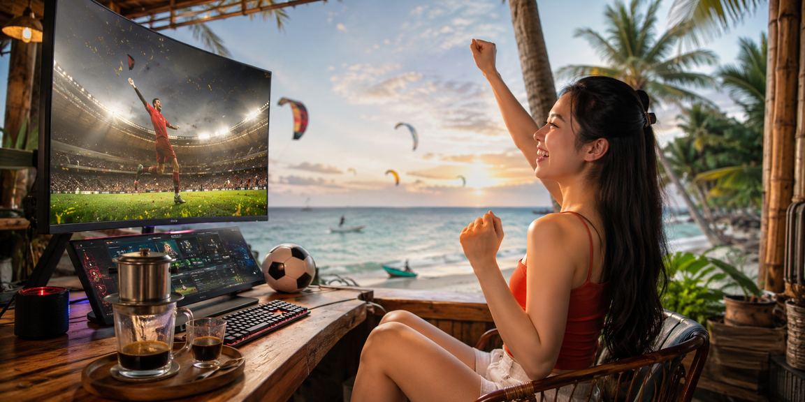 Người chơi xem kèo Esports tại quán cà phê Mũi Né